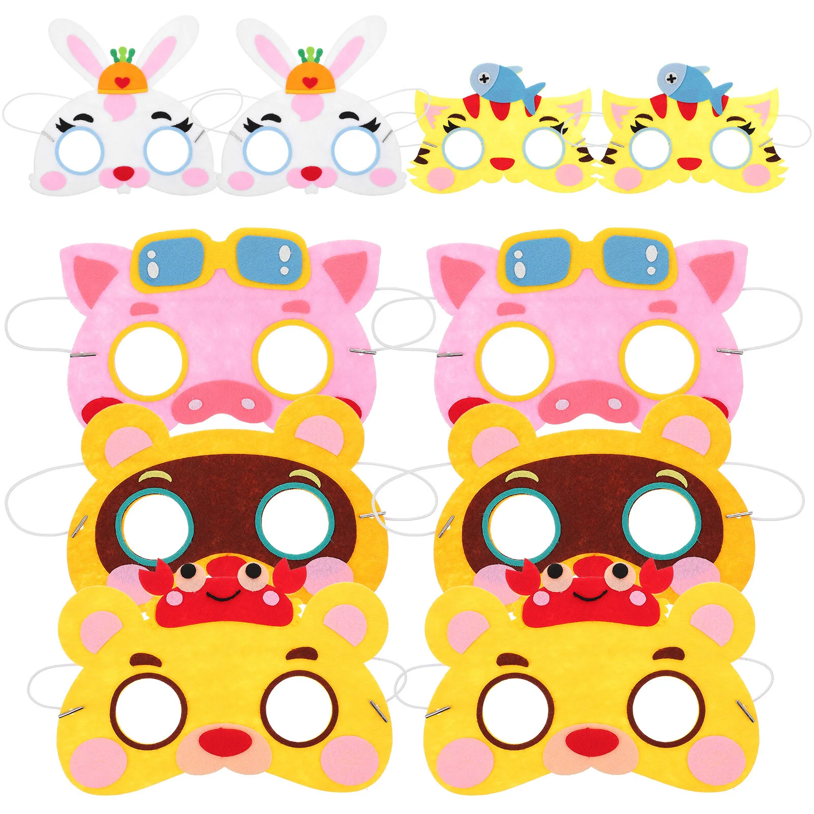 

10 Pcs Halloween Decoration Hallowen Mask Costume Masks Animal Non-woven Cloth Kids Cosplay Cartoon Child