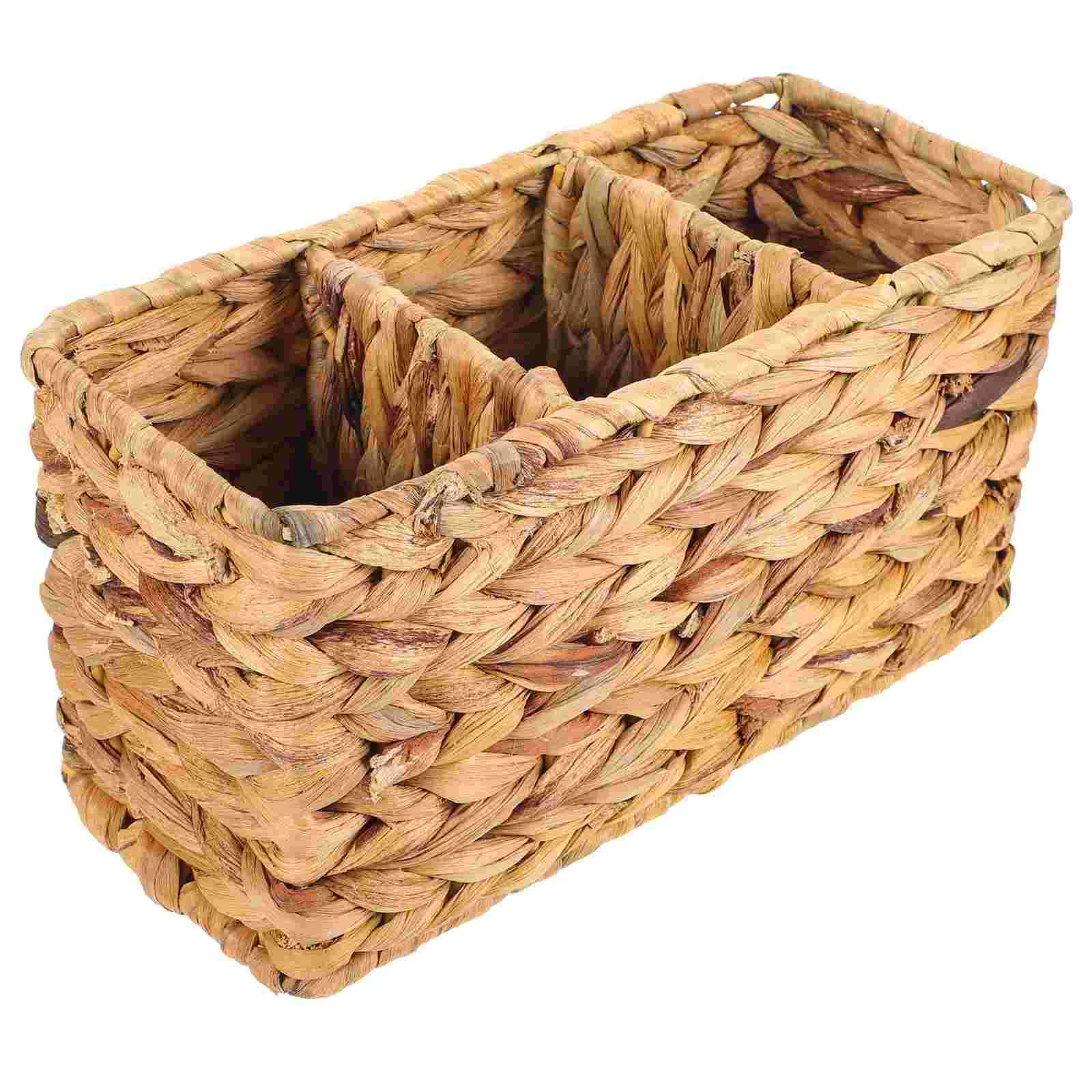 

Woven Storage Basket Hollow Sundry Container Sundries Organizer Box Desktop Gourd Grass Toilet Tank Water Hyacinth