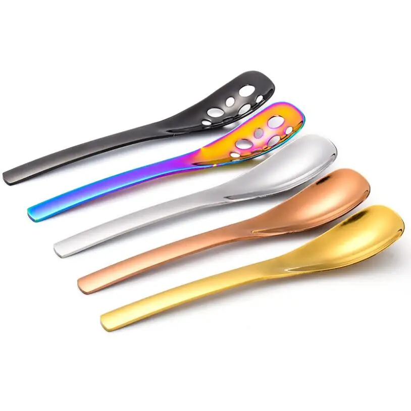 

Creative Small Leaky Spoon Colorful Spoon Coffee Scoop Dessert Ice Cream Spoon