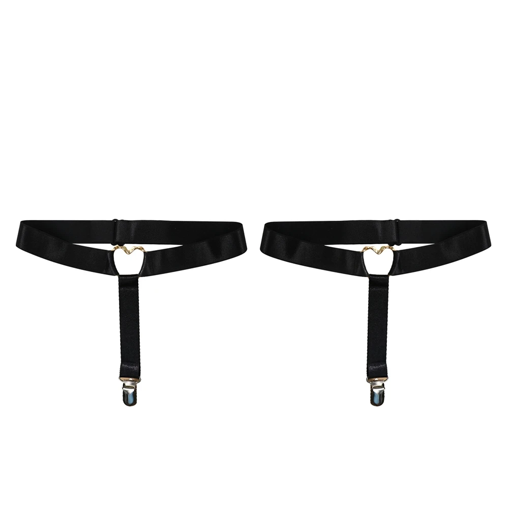 

CYHWR Sexy Black Thigh Love Heart Leg Garter Adjustable High Elastic Garter Belt