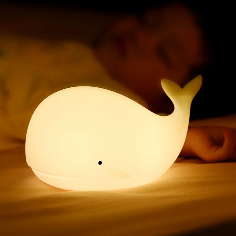 Silicone Lamp Nightlight Whale Bedroom Children Breastfeeding Small Lamp Color Changing Lamp Gift Atmosphere Bedside Lamp Anime