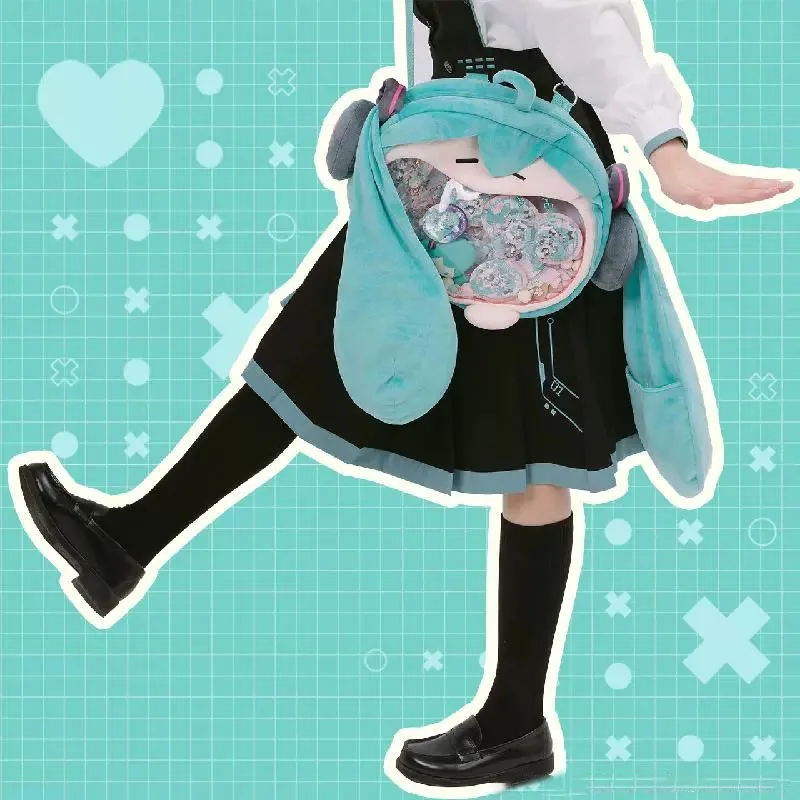 In-Stock Official Anime Miku Itabag Vocaloid Cosplay Ita Bag Plush Backpack Women DIY Bag Shool Student Men Velvet Shoulder Bag