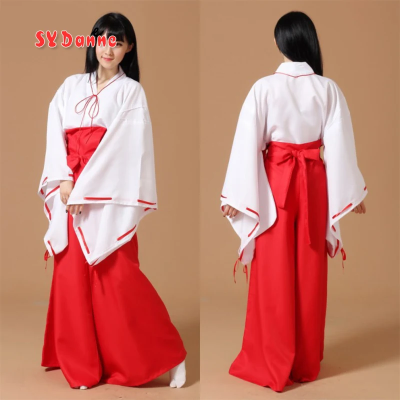 Костюм для косплея InuYasha Kikyo кимоно Мико Женский костюм ведьмы в японском стиле