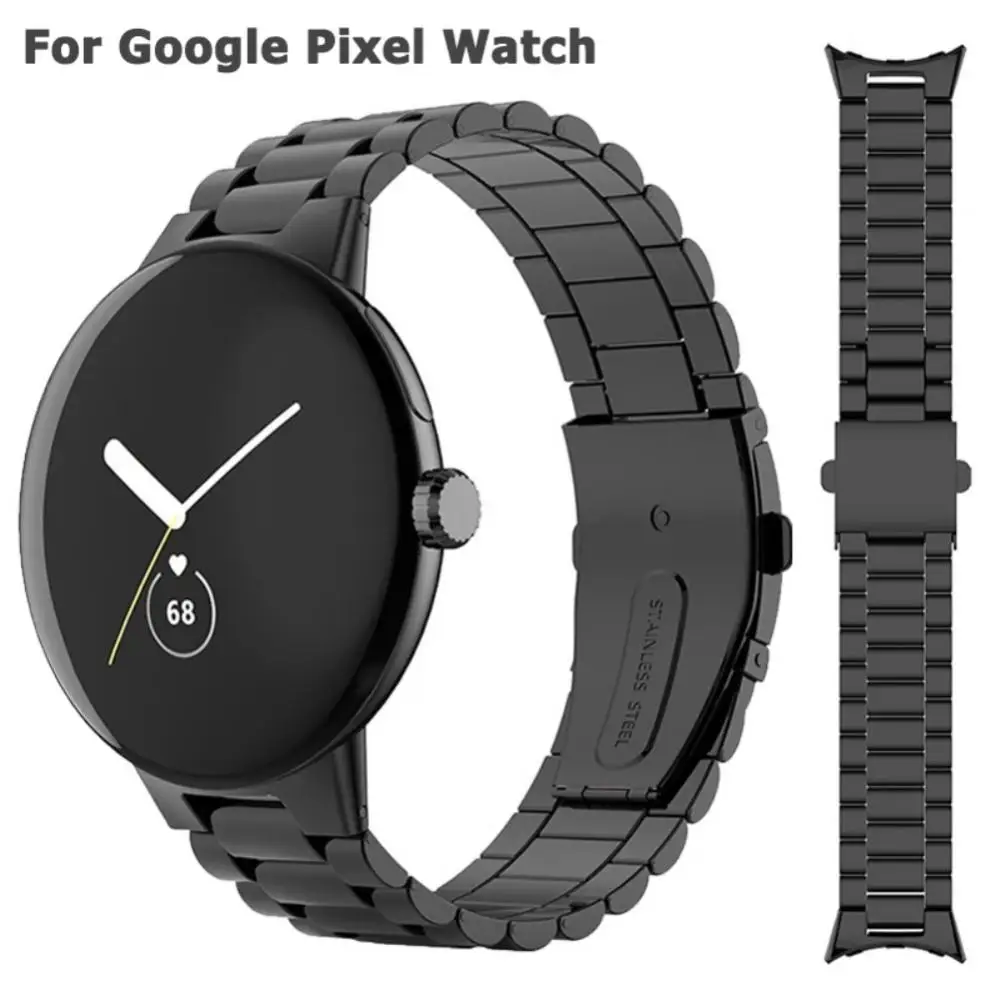 

Stainless No Gaps Watch Band Accessories Metal Stainless Steel Strap Replacement For Google Pixel Watch Classic Buckle Watchband