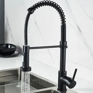 suleve matte black kitchen faucet deck mounted mixer tap 360 degree rotation stream sprayer nozzle kitchen sink hot cold taps free global shipping