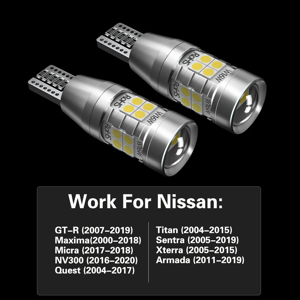 Светодиодная лампа задсветильник хода W16W T15 921 Canbus для Nissan GT-R Maxima Micra NV300 Quest Titan Sentra