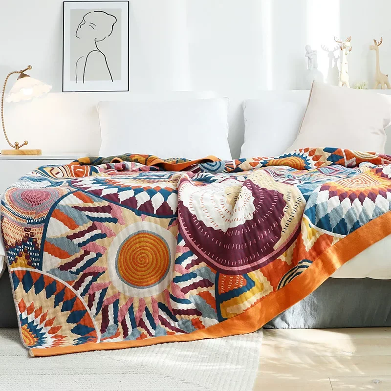 

2023 Nordic throw blanket cotton gauze boho sofa towel summer air conditioning blanket for beds Ethnic Leisure bedspread soft sh