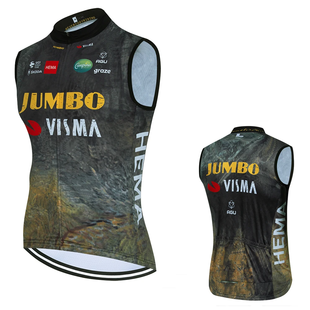

2023 JUMBO Cycling Jersey Windbreaker Men Bike Vest Maillot Ropa Ciclismo Pro Bicycl Tshirt Clothing