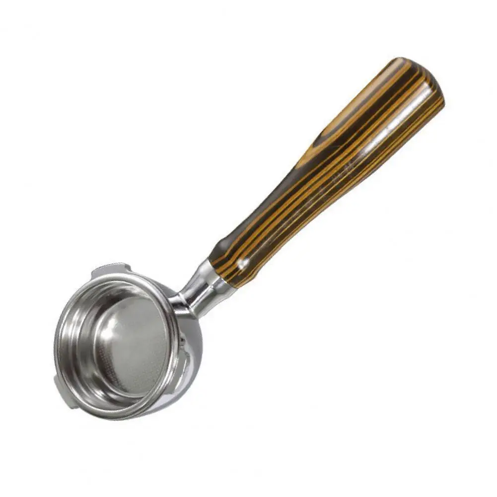 

Coffee Machine Handle Bottomless 3 Ears 58mm Ultra-fine Mesh Espresso Portafilter with Wooden Handle for Barsetto BA101/BA102