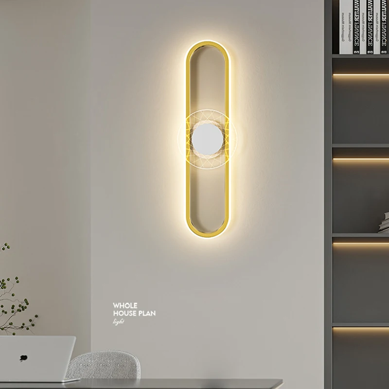 

Современные светодиодные Настенные светильники в скандинавском стиле, минималистичный креативный Декор белого цвета для спальни, гостино...