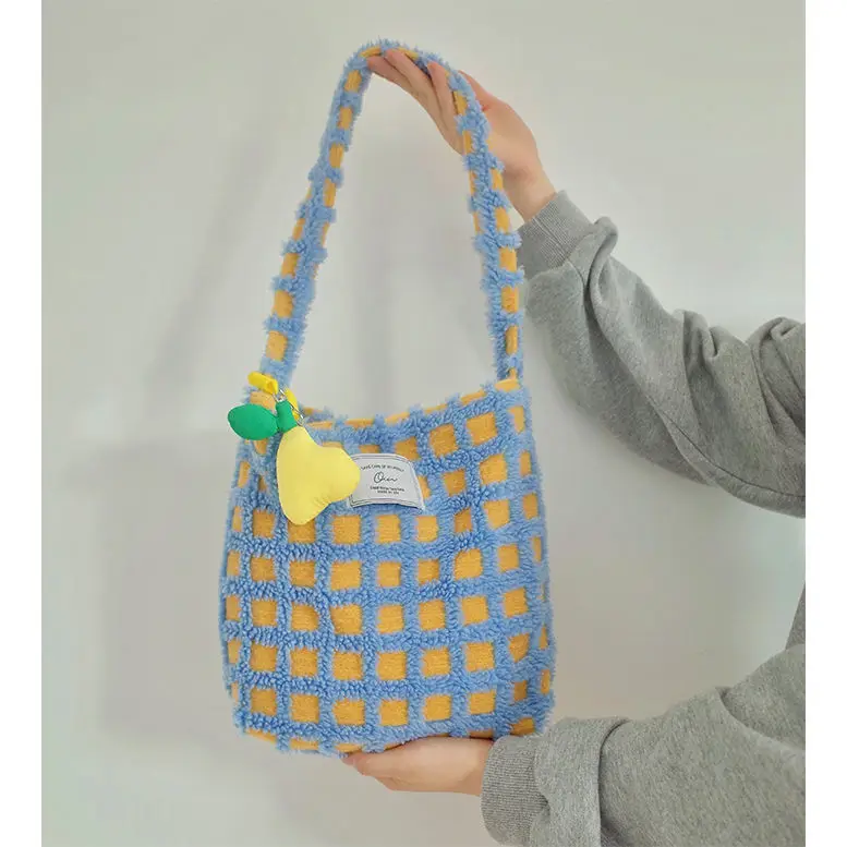 Korean Sweer Women Bag 2022 Spring Tote Bag Casual Handbags Solid Zipper Soft Shoulder Bag Girls Bag Handbag