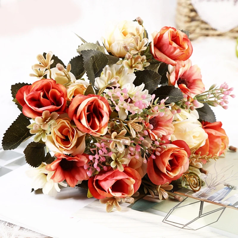 

Rose Pink Silk Peony Artificial Flower Diy Bouquet Outdoor Garden Decoration Wedding Decoration Hotel Wedding Bouquet