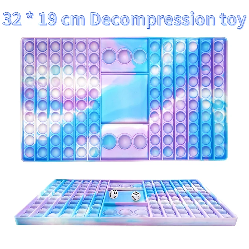 

32cm Newest Big Size Rainbow Push Bubble Board Game Squishy Fidget Toy Stress Reliever Sensory Toys Party Games Kids Adult Toy