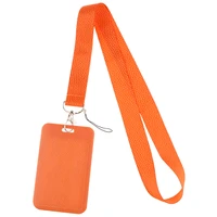 orange creative lanyard card holder student hanging neck phone lanyard badge subway access card holder accessories kids key ring
