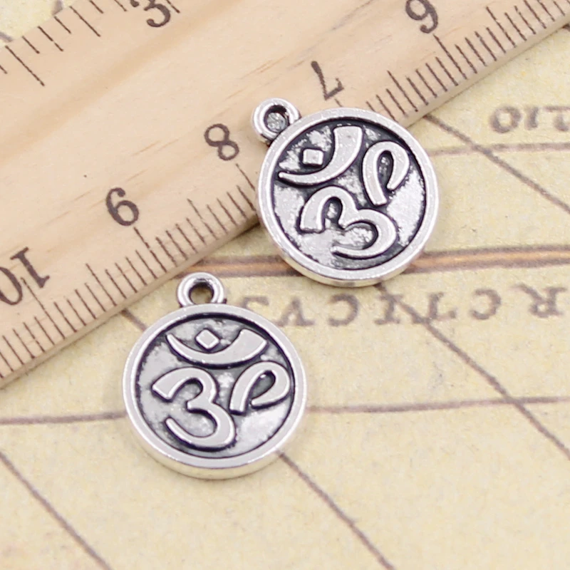

10pcs Charms Double Sided Yoga Om 18x15mm Tibetan Silver Color Pendants Antique Jewelry Making DIY Handmade Craft