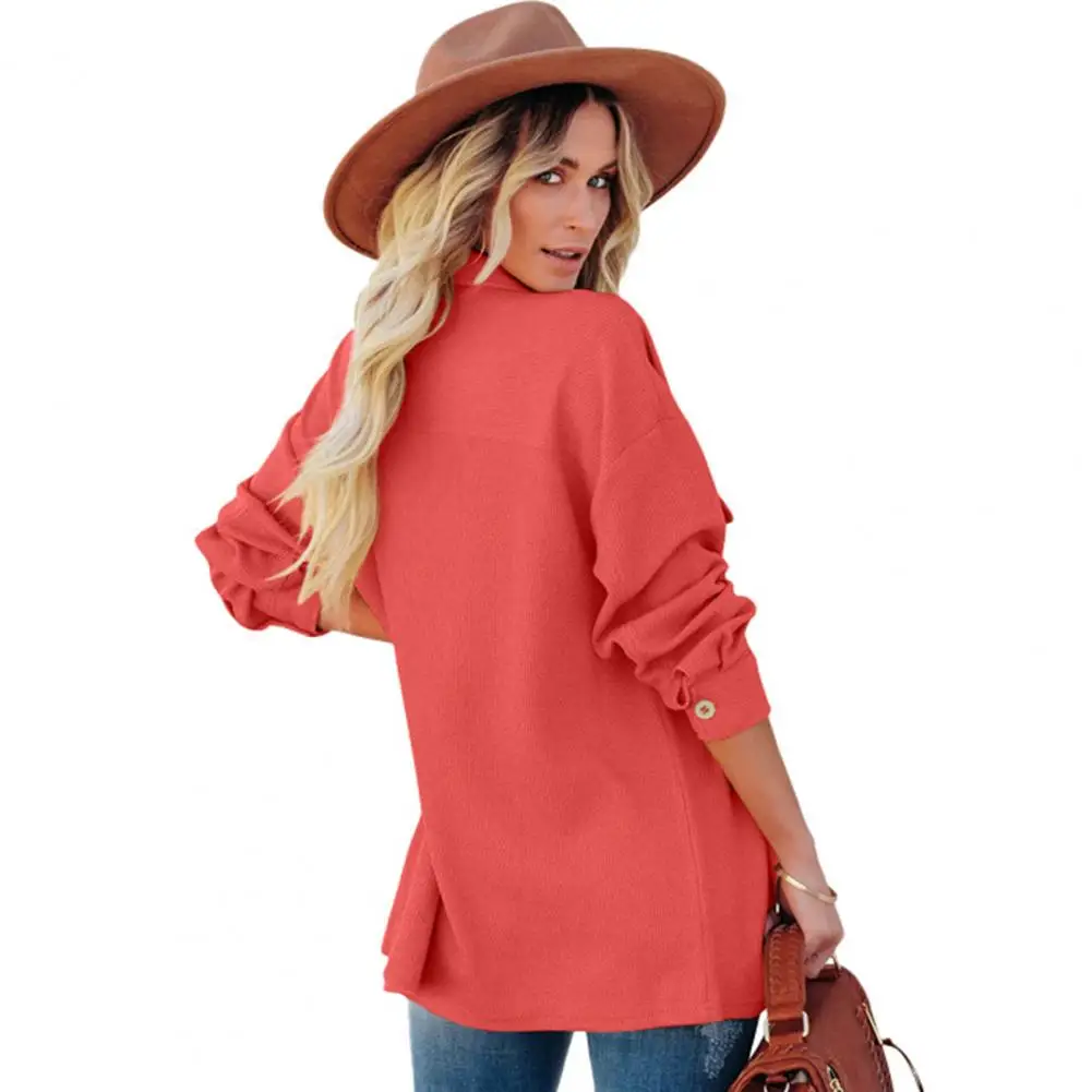 

Fashion Casual Shirt Buttons Placket Anti-fade Spring Autumn Solid Loose Corduroy Cardigan Shirt Autumn Shirt Shirt Blouse