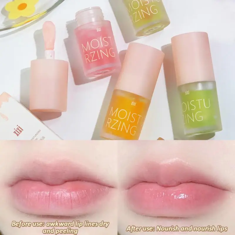 

Xixi Lip Oil Moisturizing Lip Gloss Transparent Peach Lip Dew Hydrating Natural Lipgloss Waterproof Lasting Lips Makeup Cosmetic
