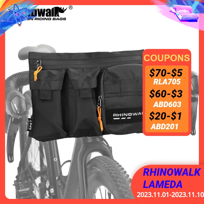 

Многофункциональная велосипедная сумка на руль Rhinowalk, передняя сумка для электроскутера, Складная Сумка Для Путешествий, Походов, рыбалки, забавная сумка