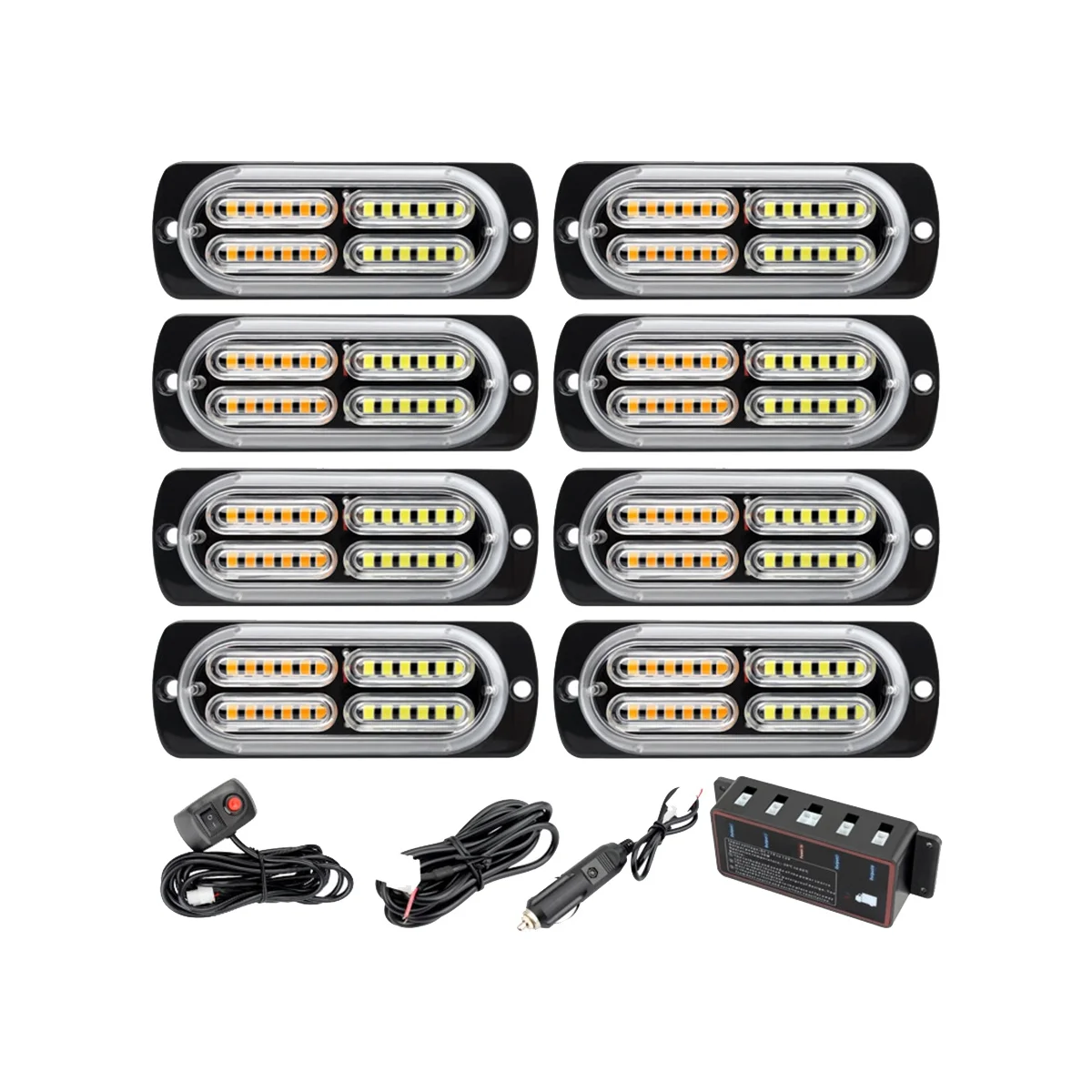 

1 Tow 8 in Warning Lights Strobe Side Lights Grille Lights Blue
