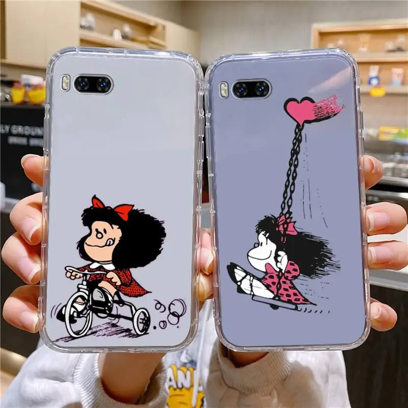 

Cartoon Mafalda Phone Case For Huawei Mate P10 P20 P30 P40 P50 Smart Z Honor 50 60 70 Pro Lite Transparent Case