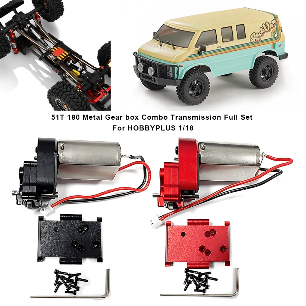 Коробка передач 180 Motor 51T для HobbyPlus 1 18 CR18P Rock Van надежная и Точная передача Черная