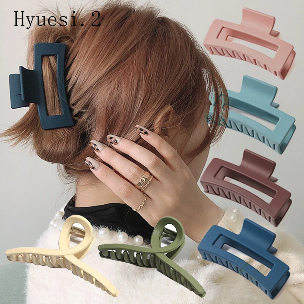Fashion Square Matte Hair Claw Clips Large Non-slip Acrylic Banana Hair Clamps for Women Girls Hair Styling Accessories