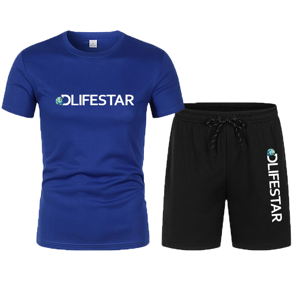 New 2-Piece Sportswear Men's T-shirt + Shorts Sports Suit 2023 Men's Summer Pullover 2-Piece Business Casual Sports Men's Clothi