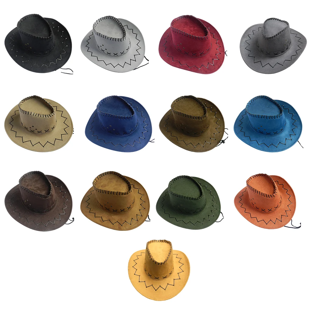 

Ковбойские шапки, хорошо пропускающие воздух, формируемые, в западном стиле, с широкими полями, сомбреро, товары для косплея, аксессуары для ...