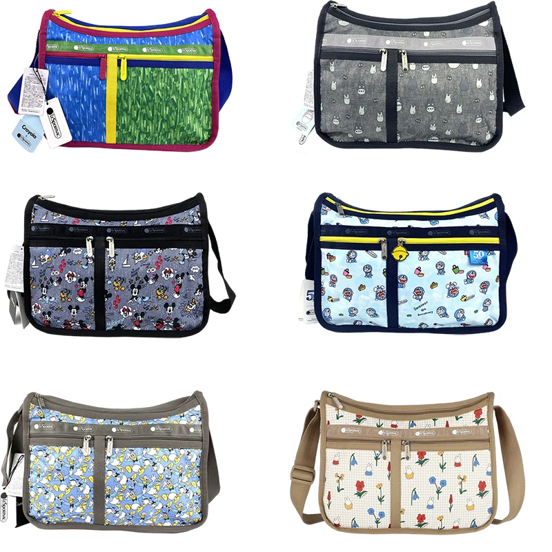 

Kawaii Мультфильм LeSportsac Miffy Микки Маус Дональд Дак сумка на плечо модная дорожная Повседневная холщовая женская сумка-мессенджер подарок