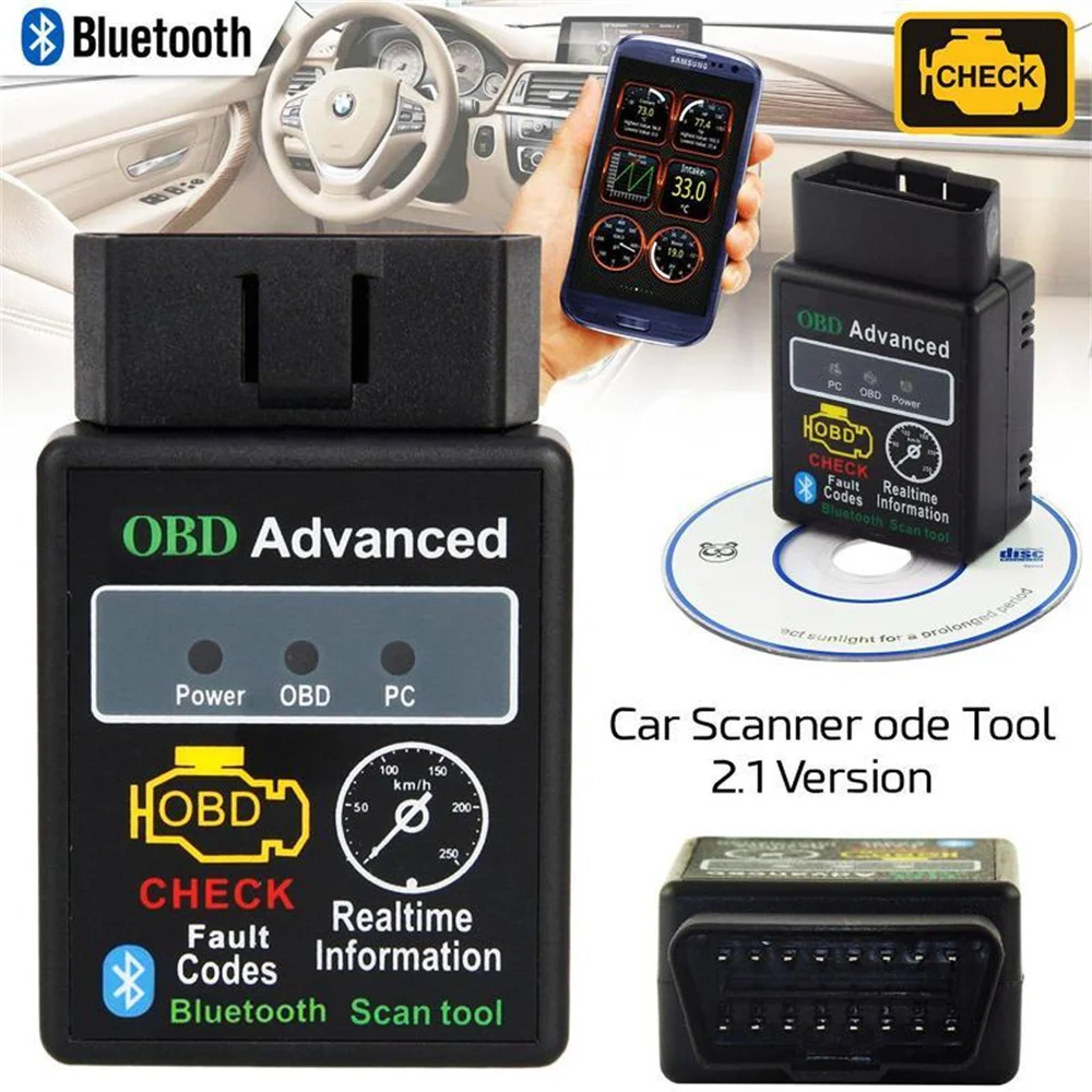 

ELM327 V1.5 V2.1 OBD2 Scanner Bluetooth OBD 2 Car Diagnostic Tool For Android IOS Windows Code Reader Automobile Fault Detector