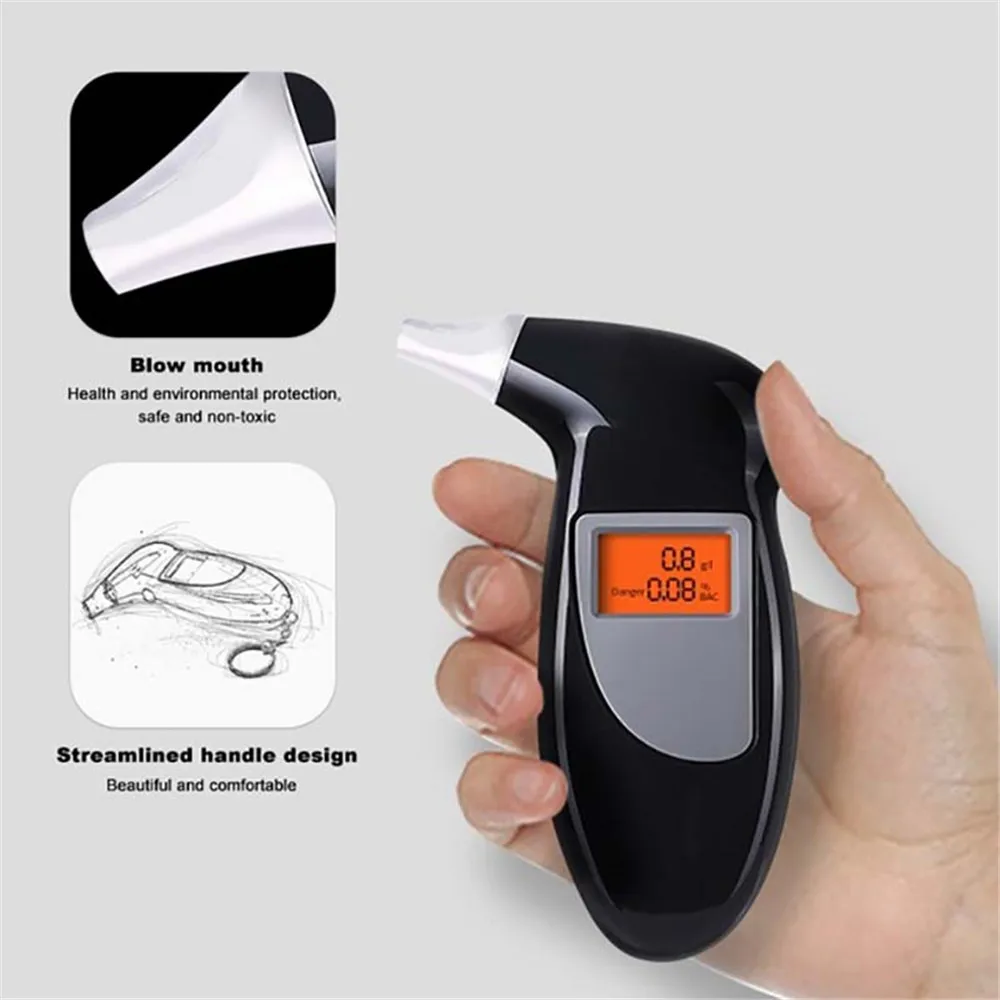 

Handheld Alcohol Tester LCD Screen Digital Alcohol Detector Alcohol Breath Tester Breathalyzer Police Alcotest Backlight Display