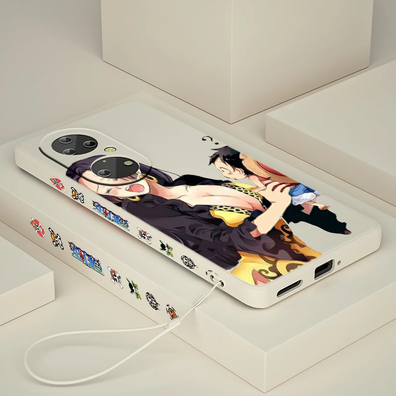 

ONE PIECE Cool Boys For Huawei P50 P40 P30 P20 P Smart Z Pro Plus 2019 2021 TPU Liquid Left Rope Phone Case Fundas Coque Cover