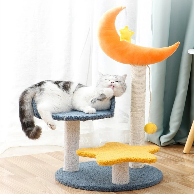 

Cat Tree Tower Climbing Frame Litter One Funny Toy Cat Shelf Jumping Platform Sisal Scratching Column Pet Furniture Supplies