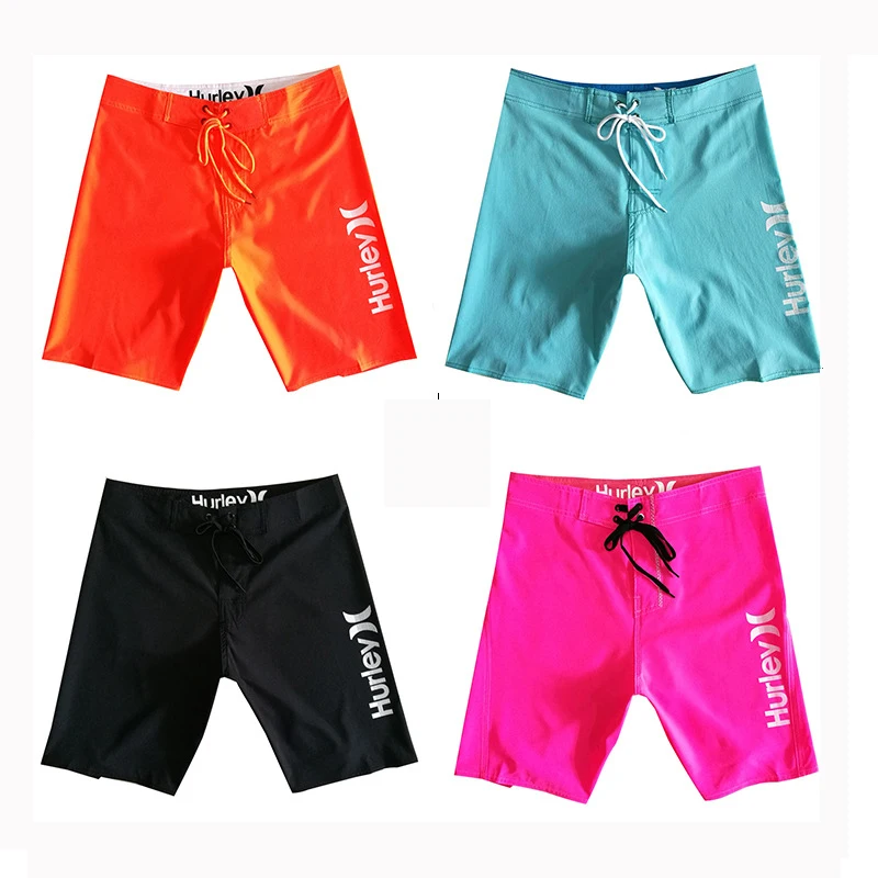 

Летние однотонные плавки Hurley, быстросохнущие пляжные шорты, костюм для серфинга, Водонепроницаемый купальник с фотоэлементами