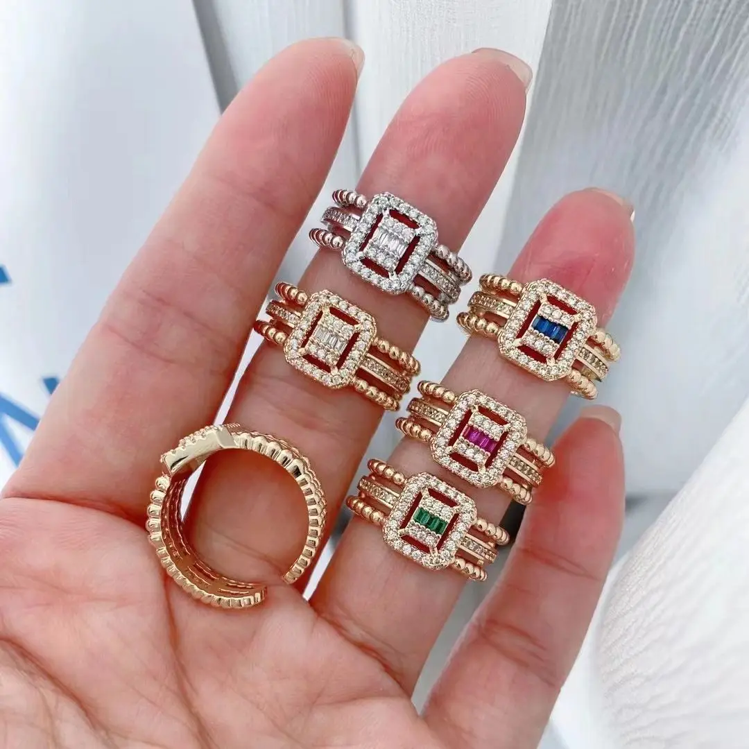 

5PCS, Luxury Wedding Rings for Women Fancy Design Inlaid Shiny CZ Stone Fashion Versatile Female Finger-ring Gift Jewelry