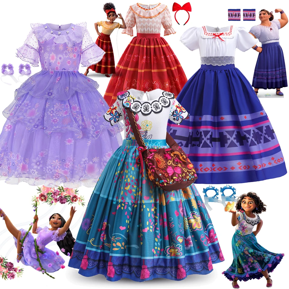 

Encanto Disguise Costume Birthday Charm Disney Isabella Fantasy Dress Mirabel Cosplay Frocks Carnival Luisa Outfits