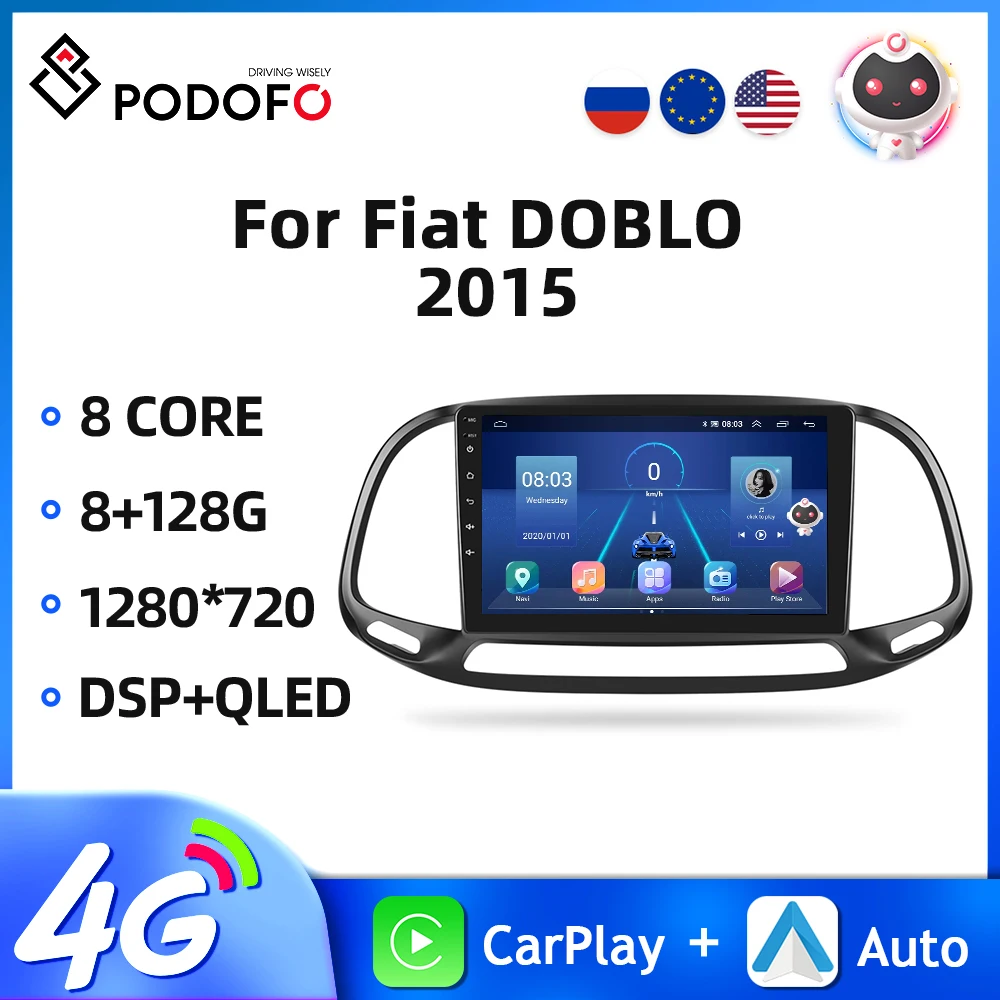 

Podofo 8core Android Car Radio For Fiat Doblo/Yeni Kasa 2015 2din Car Multimedia Player GPS Navigation AI Voice WIFI Autoradio