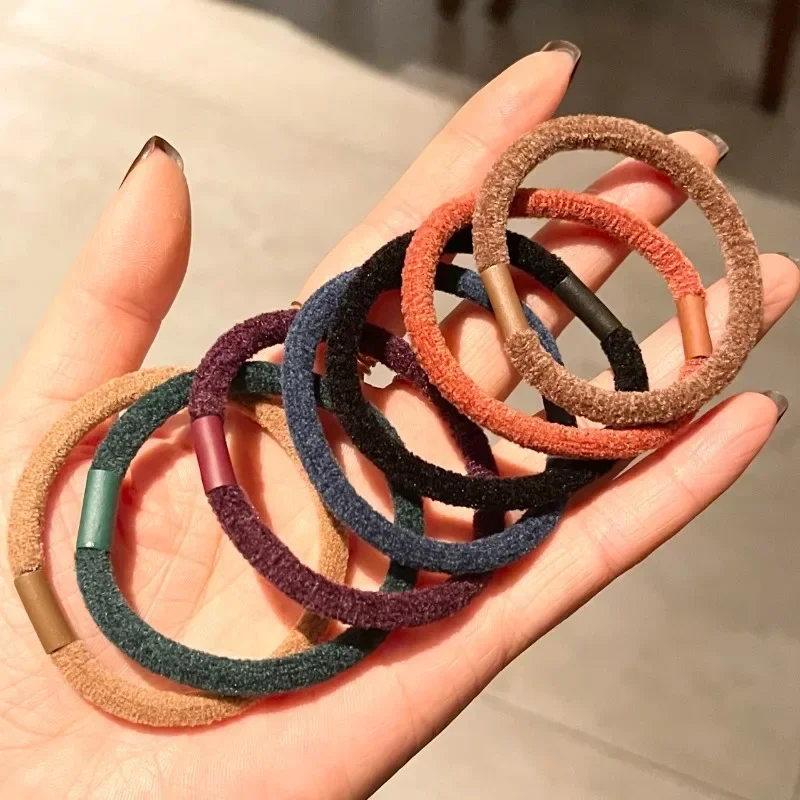 

4pc Elegant Good Velvet High Elastic Hairbands Hair Tie Rope for Women Girls Kids Ponytail Holder Cute Hair Accessories