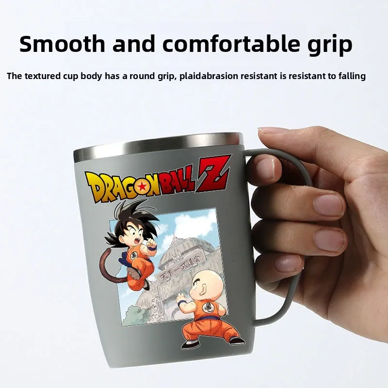 Фото 450 мл Dragon Ball Goku Молочная кофейная чашка из нержавеющей стали с двойными стенками, термоизолированные чашки для воды и кружки, металлическая кофейная чашка, кружка №3