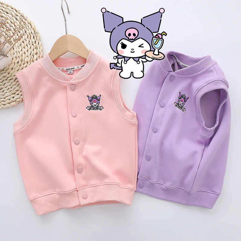 

Sanrios Knitted Vest Anime Cartoon Women Children Autumn Korean Style Kawaii Cute Outerwear Sweatshirt Sweater Y2k Girls Tops