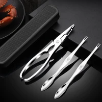 304 stainless steel crab claw crab needle portable zinc alloy crab claw clamp set eating hairy crab tool kitchen accessories