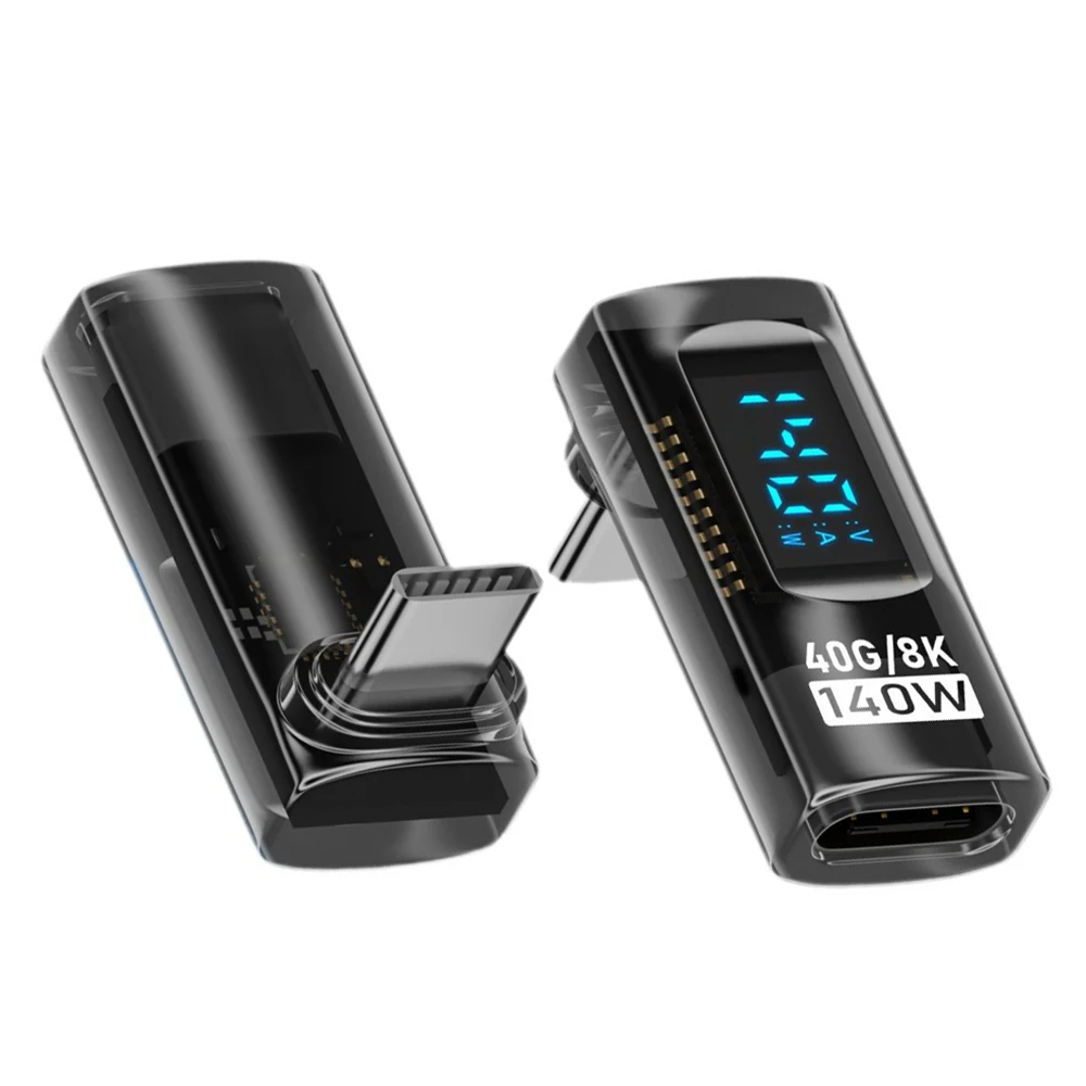 Зарядный Кабель-адаптер с цифровым дисплеем 90 градусов вверх вниз Type-C