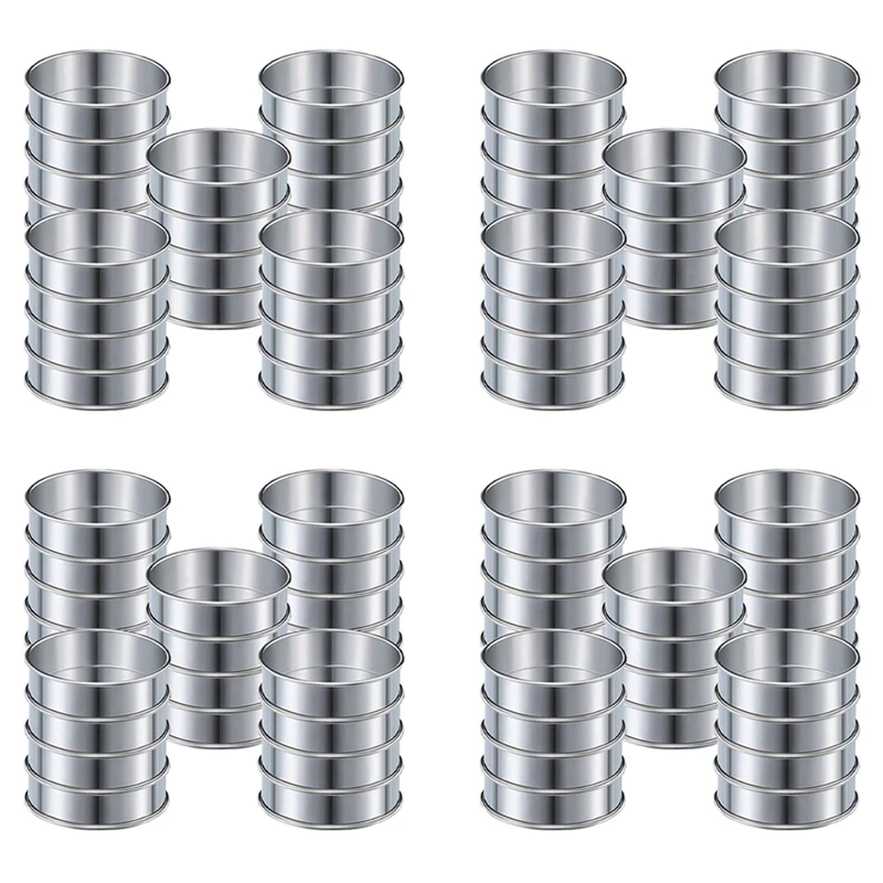 

4-дюймовые кольца для маффинов, набор из 80 колец для маффинов из нержавеющей стали, кольца для маффинов в двойном рулоне, круглые кольца для м...