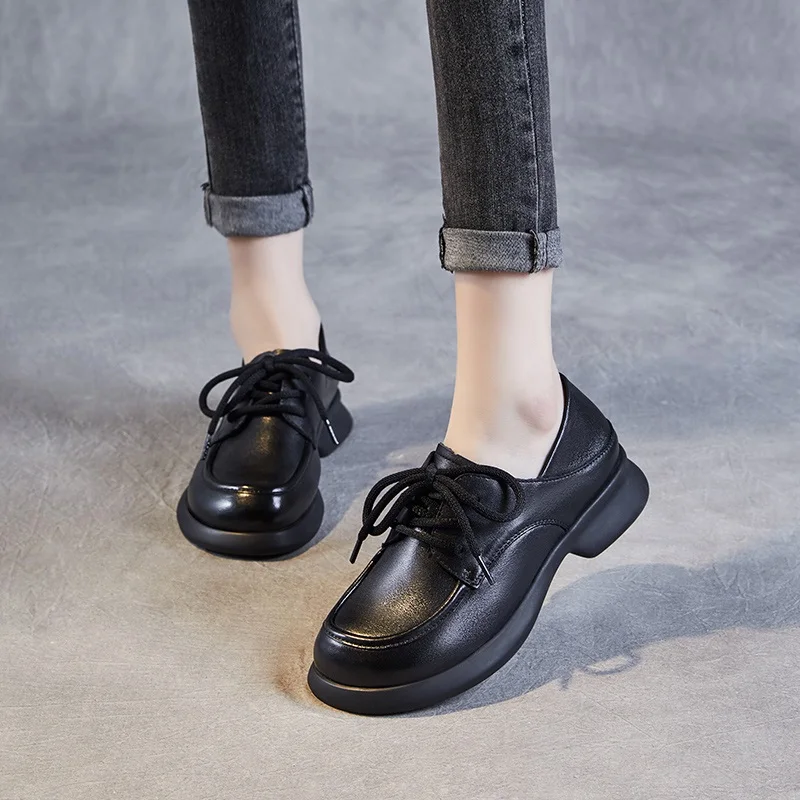 DRKANOL/2024 весенняя женская обувь из натуральной коровьей кожи удобные лоферы на