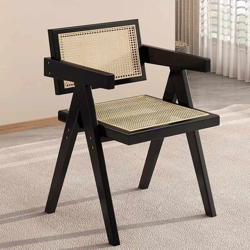 Деревянные обеденные стулья для спальни дизайн рук из ротанга офисные гостиной