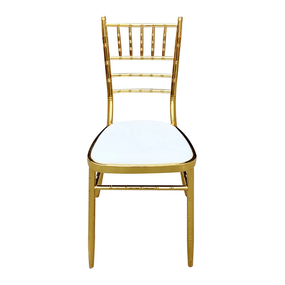 Блестящий Золотой дешевый стул Chiavari из металла для свадьбы