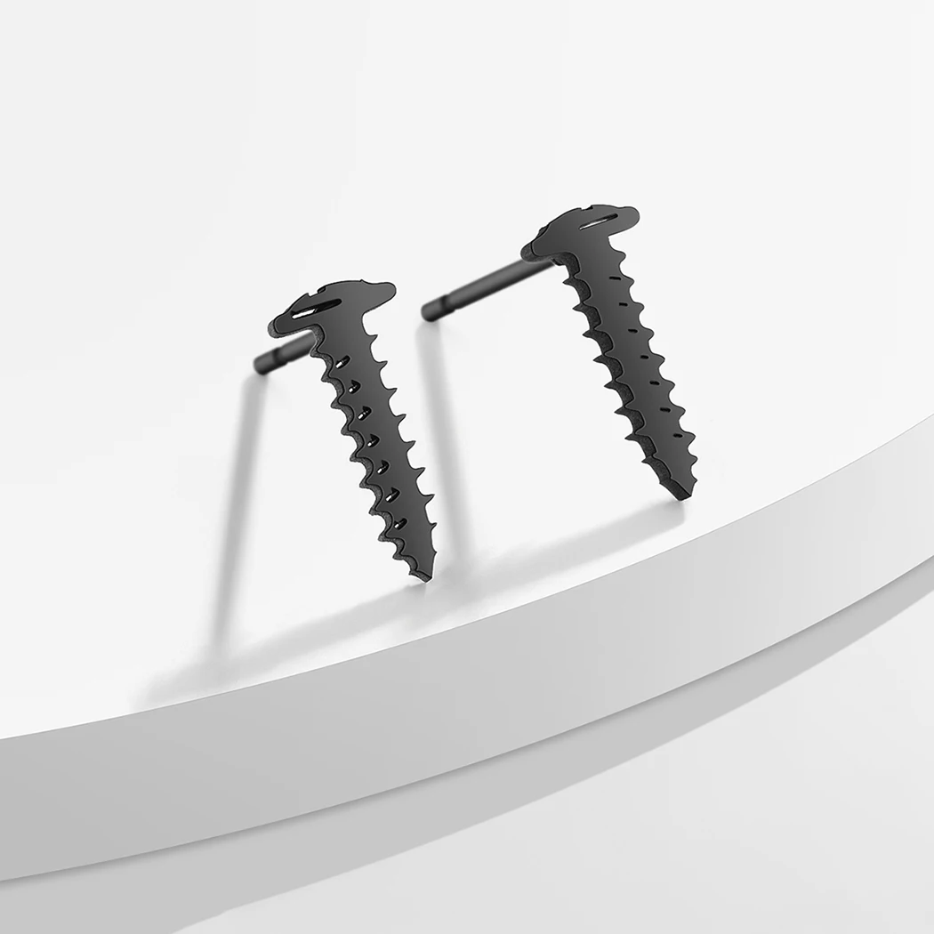 Мужские панковские серьги-гвоздики с черным винтом и шипами Изящные Модные