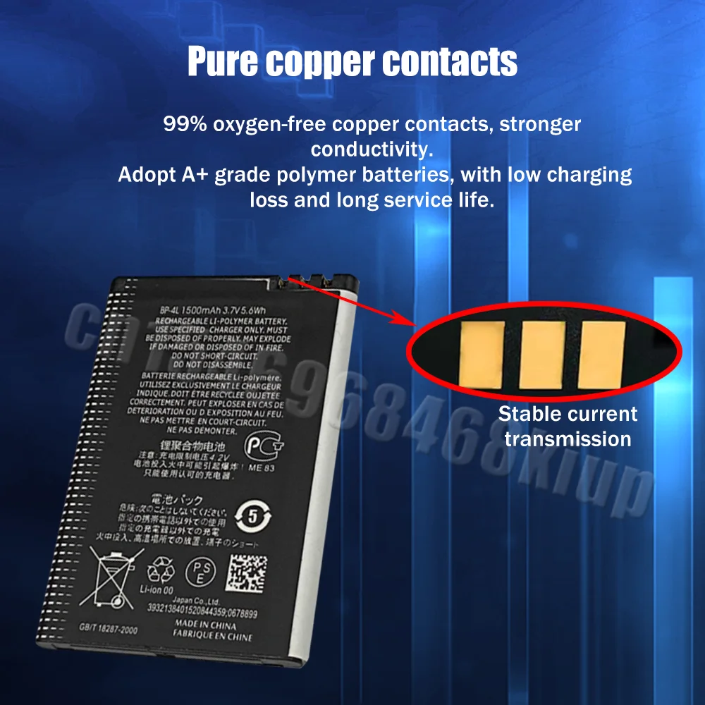 Аккумуляторная батарея для Nokia N97 E61i E63 E90 E95 E71 6650F N810 E72 E52 E55 1500 мАч - купить по