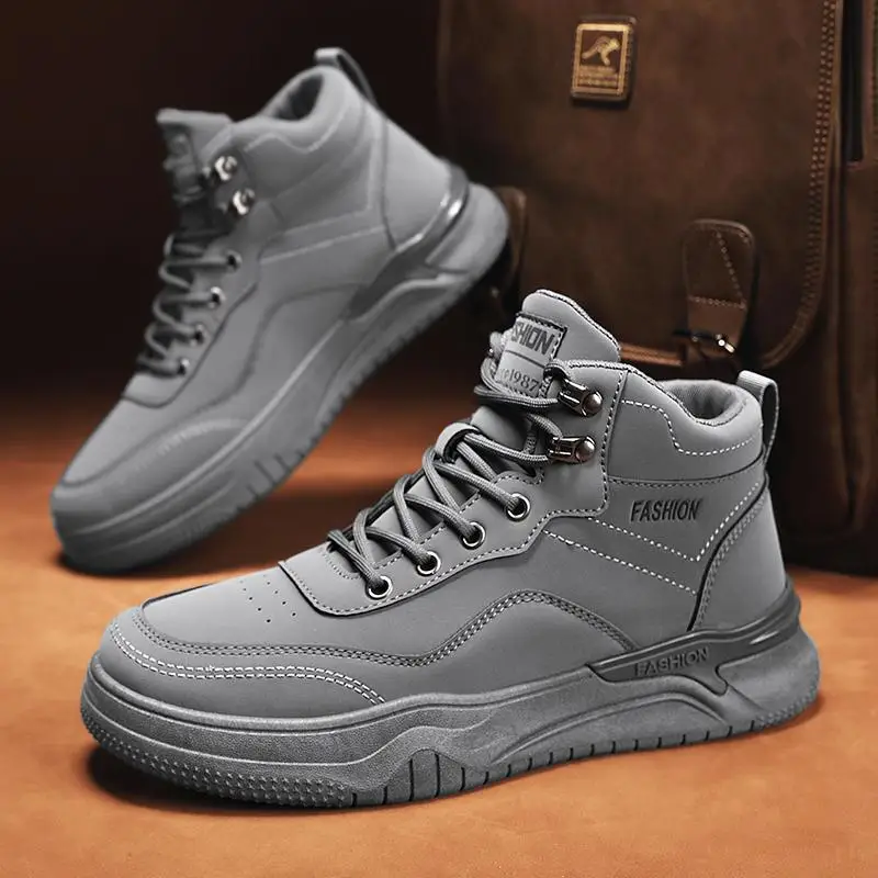 

2022 Winter New Martin Boots Business Workwear Casual High-Top Leather Shoes Hair Stylist Trendy Pointed Men's Shoes Ankle Boots
