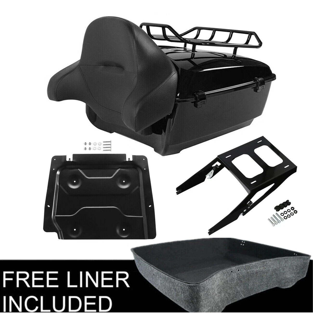 Фото Подушка-подкладка для крепления багажника King Trunk Mount Rack Pad, 13,7 дюйма, подходит для Harley Sport Glide FLSB 2018 года и новее, для багажного ящика. №1